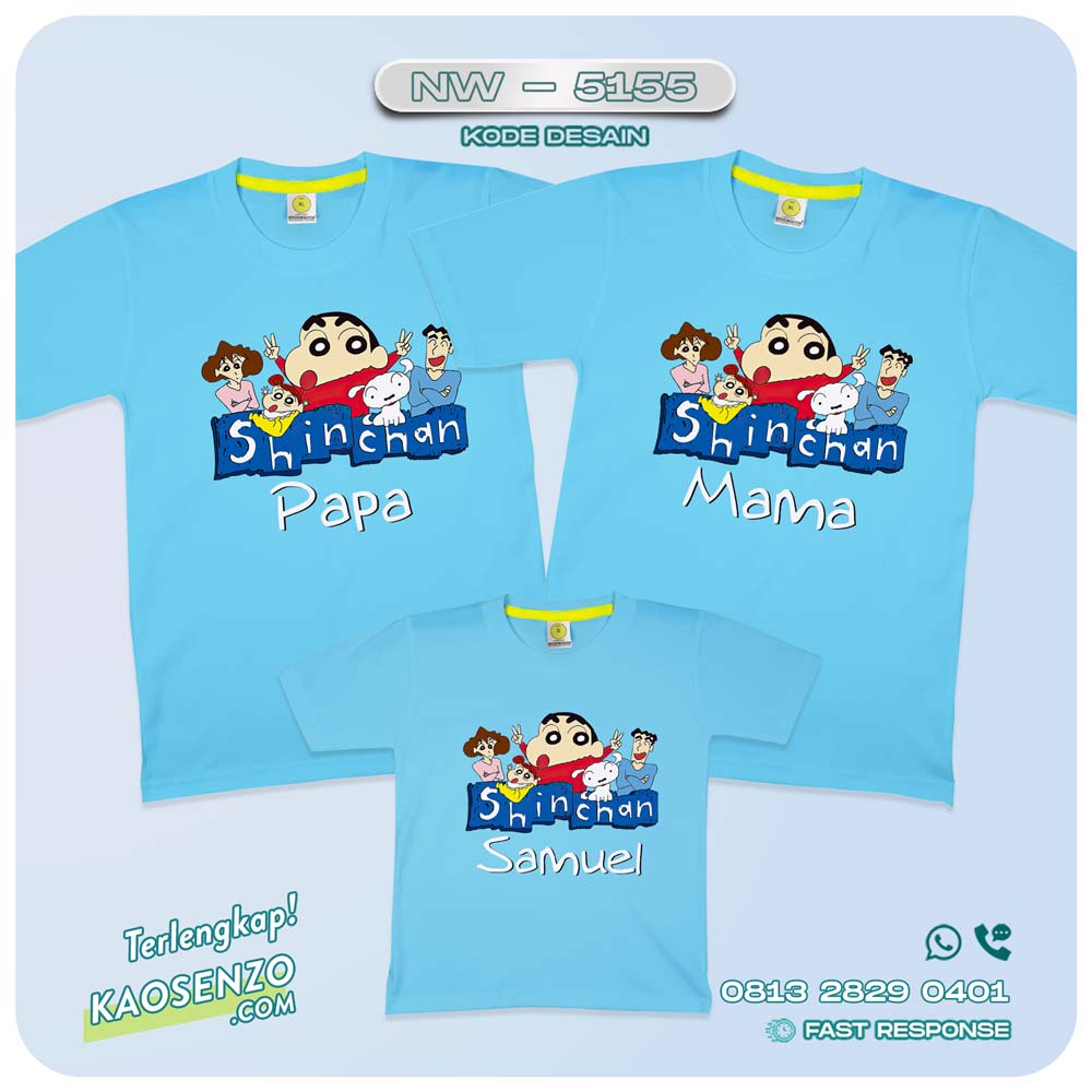 Baju Kaos Couple Keluarga Shincan | Kaos Family Custom | Kaos Shincan - NW 5155