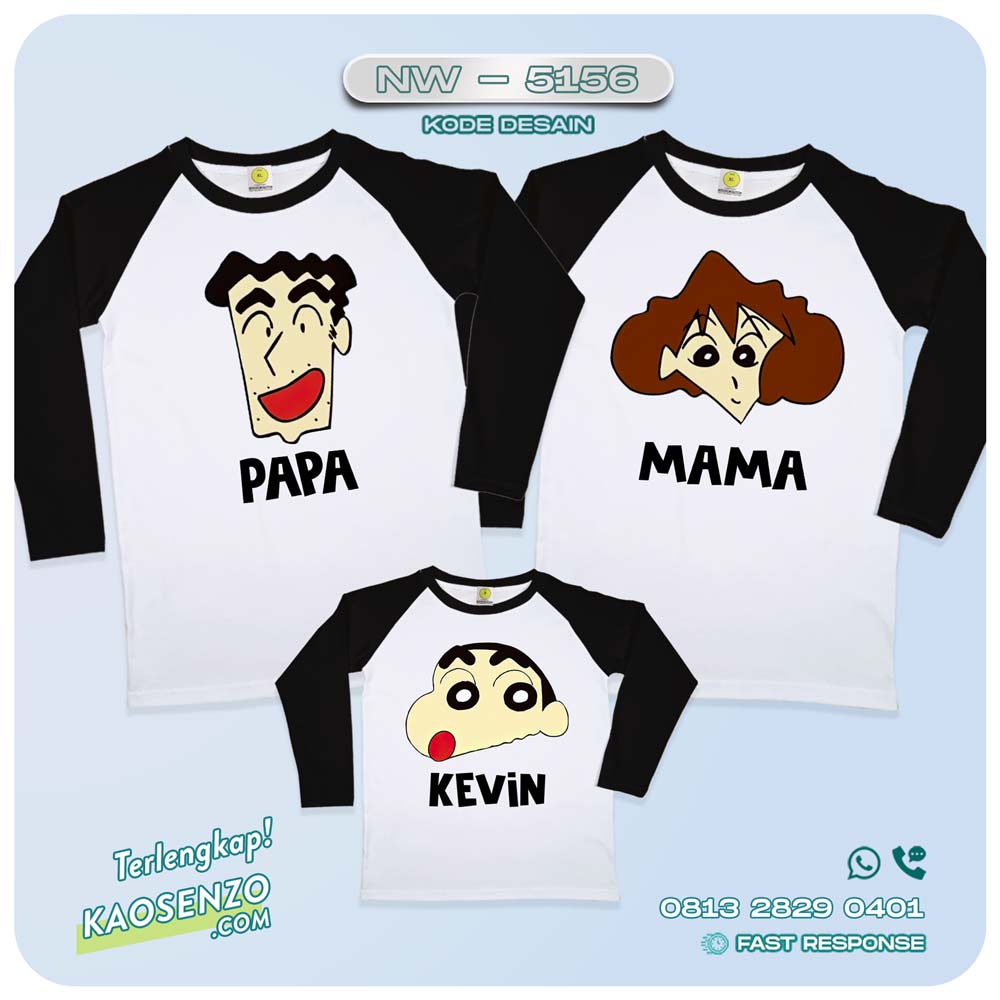 Baju Kaos Couple Keluarga Shincan | Kaos Family Custom | Kaos Shincan - NW 5156