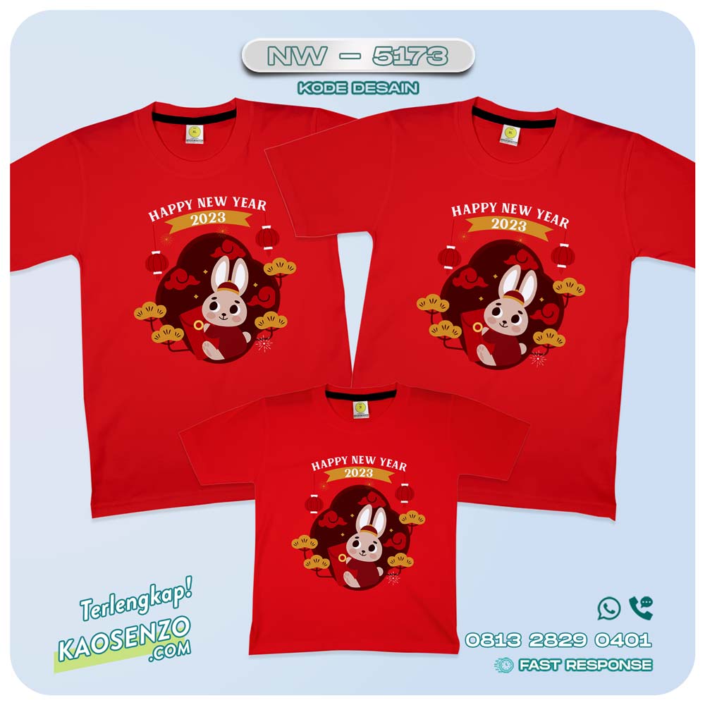 Baju Kaos Couple Keluarga Imlek | Kaos Family Custom Chinese New Year | Kaos Imlek - NW 5173