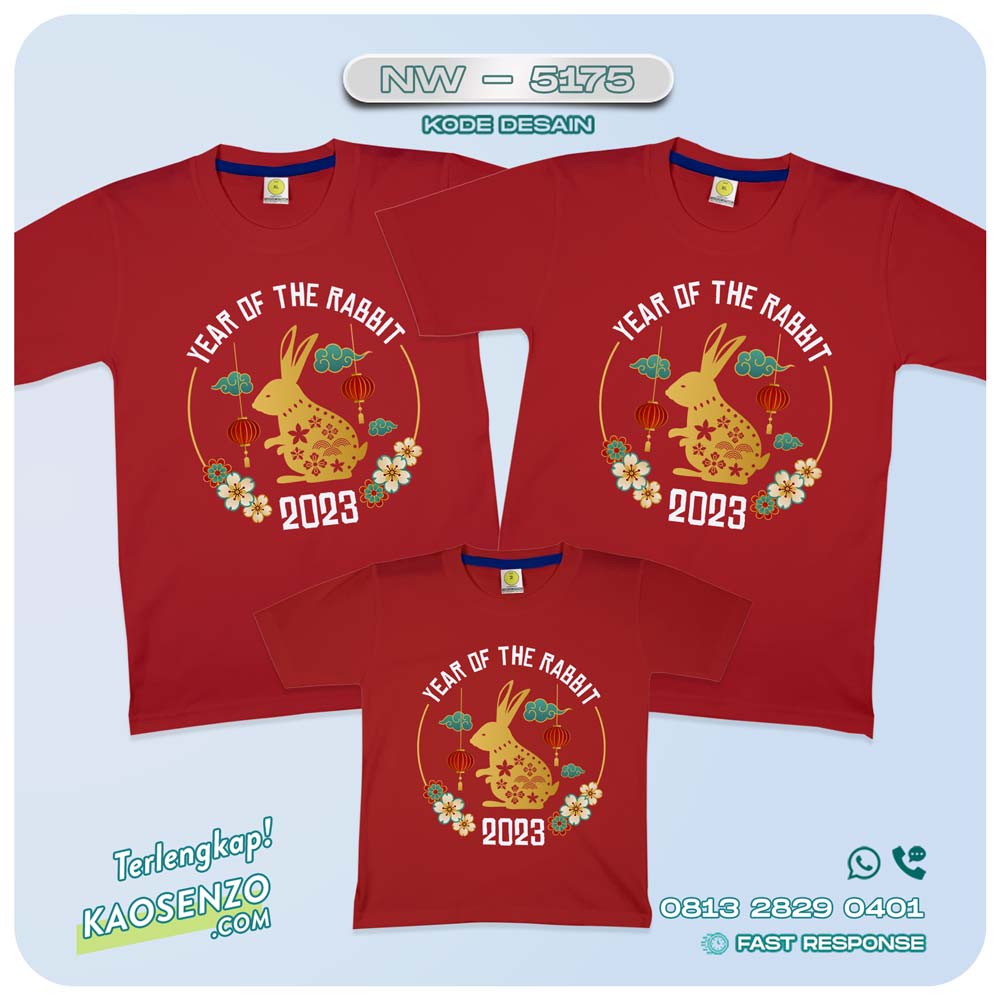 Baju Kaos Couple Keluarga Imlek | Kaos Family Custom Chinese New Year | Kaos Imlek - NW 5175