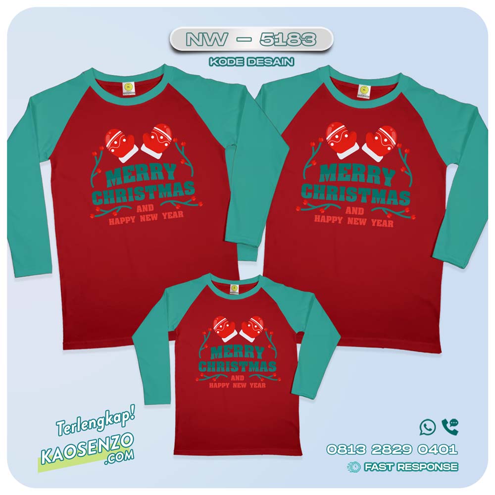 Baju Kaos Couple Keluarga Natal | Kaos Family Custom Christmas | Kaos Natal - NW 5183