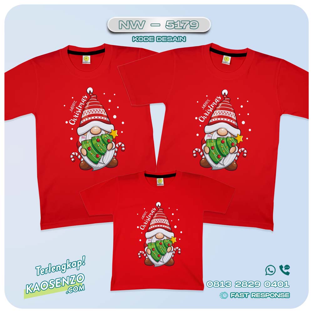 Baju Kaos Couple Keluarga Natal | Kaos Family Custom Christmas | Kaos Natal - NW 5179