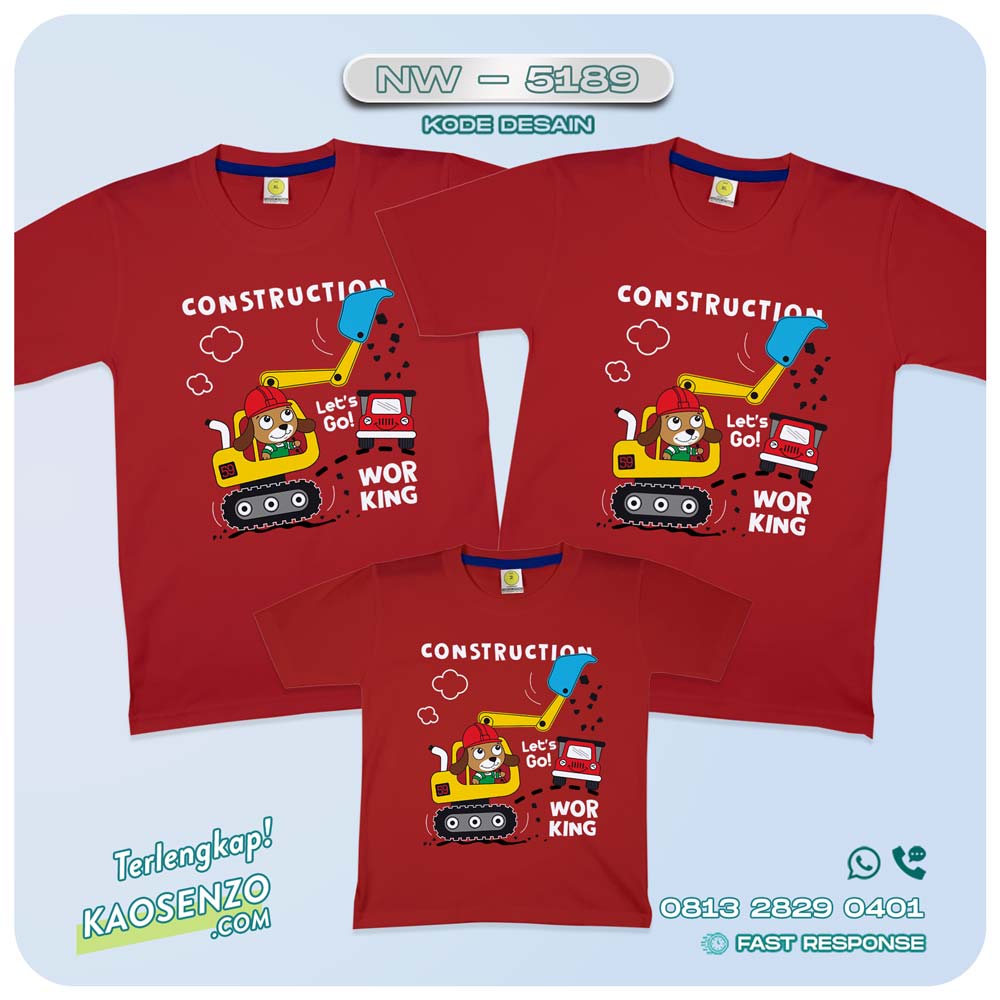 Baju Kaos Couple Keluarga Excavator | Kaos Family Custom Excavator | Kaos Excavator - NW 5187