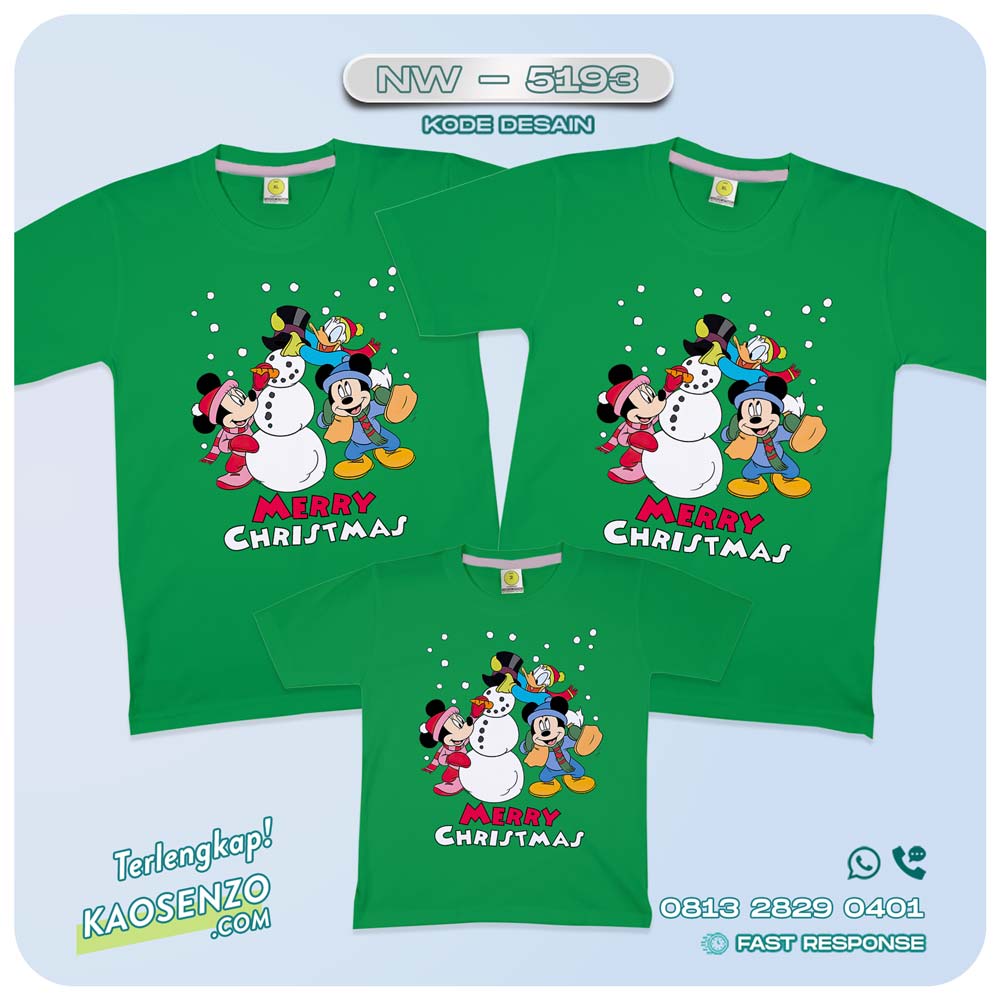 Baju Kaos Couple Keluarga Mickey Mouse Natal | Kaos Family Custom Mickey Mouse Christmas | Kaos Mickey Mouse Natal - NW 5193