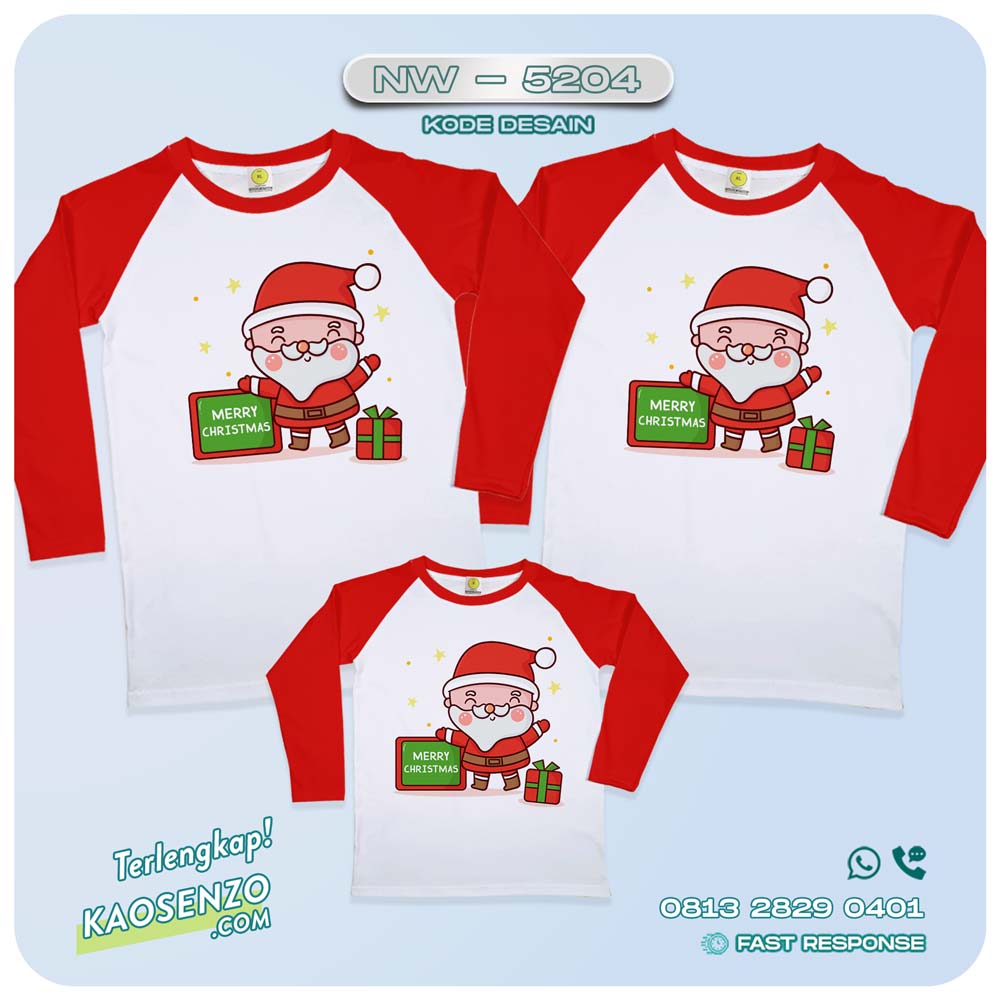 Baju Kaos Couple Keluarga Natal | Kaos Family Custom Christmas | Kaos Natal NW 5204
