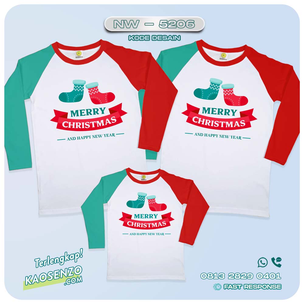 Baju Kaos Couple Keluarga Natal | Kaos Family Custom Christmas | Kaos Natal NW 5206