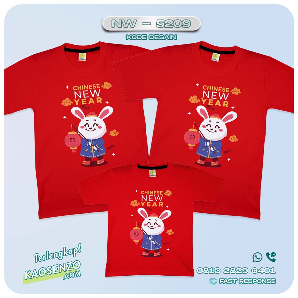 Baju Kaos Couple Keluarga Imlek | Kaos Family Custom Chinese New Year | Kaos Imlek - NW 5209