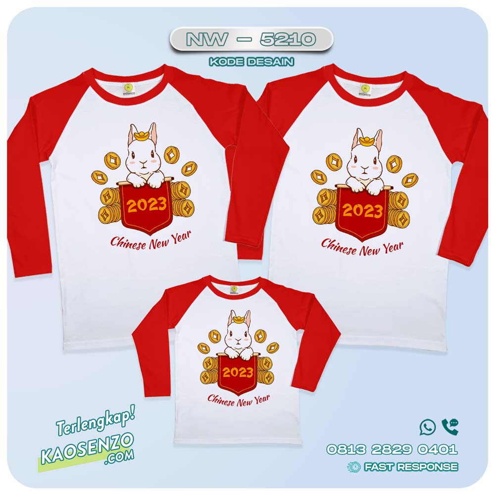 Baju Kaos Couple Keluarga Imlek | Kaos Family Custom Chinese New Year | Kaos Imlek - NW 5210