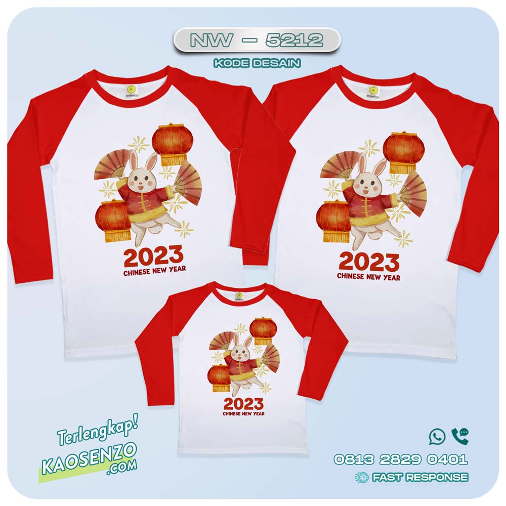 Baju Kaos Couple Keluarga Imlek | Kaos Family Custom Chinese New Year | Kaos Imlek - NW 5212