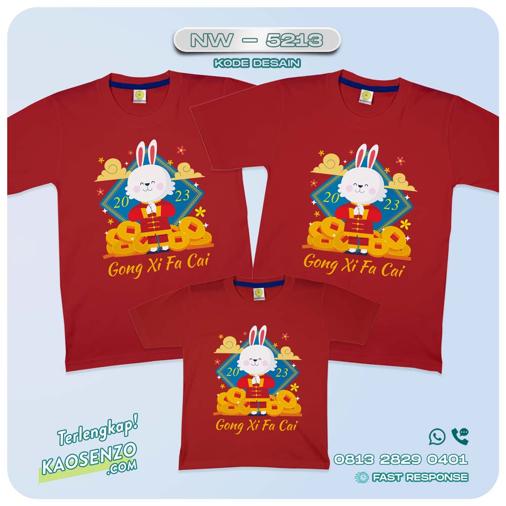 Baju Kaos Couple Keluarga Imlek | Kaos Family Custom Chinese New Year | Kaos Imlek - NW 5213