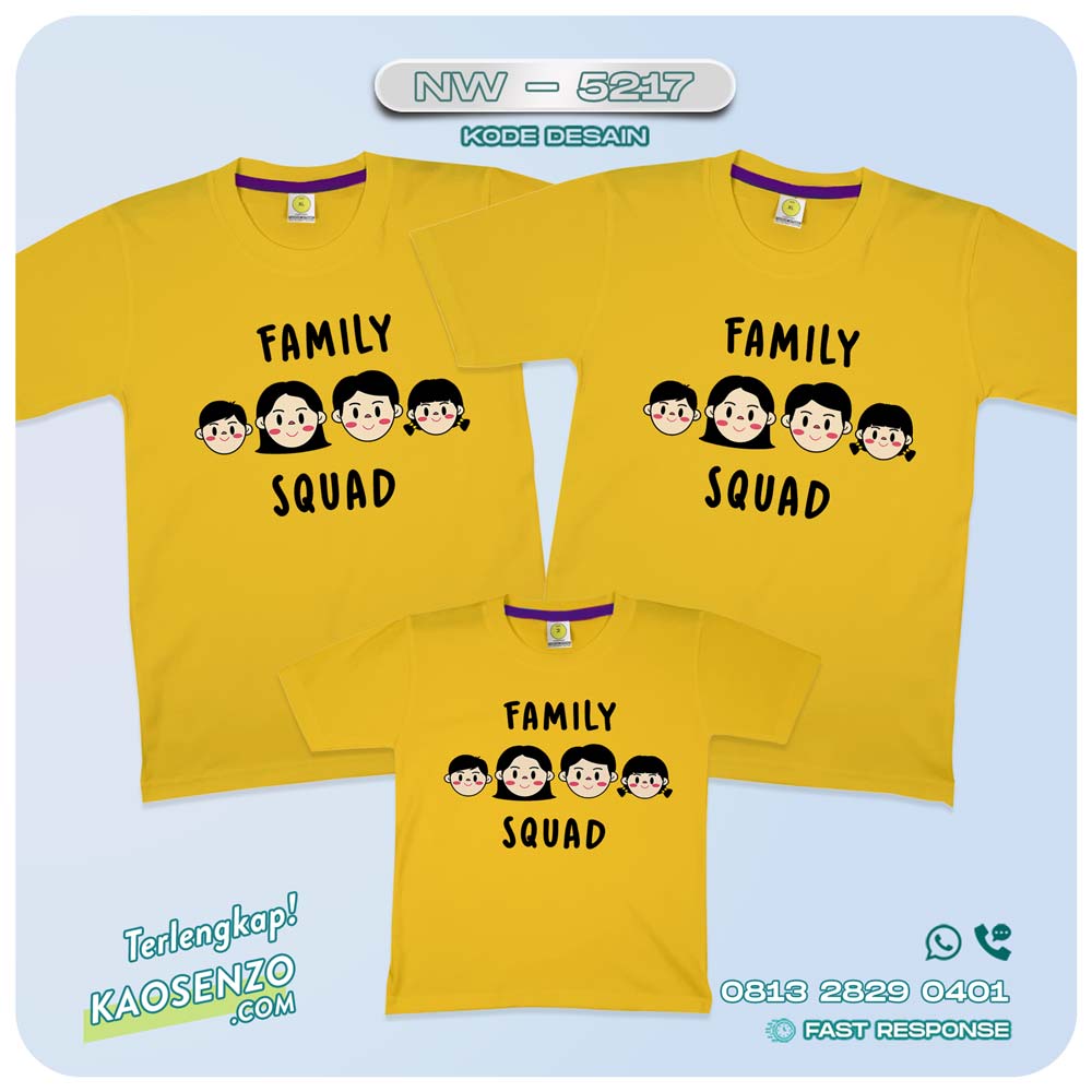 Baju Kaos Couple Keluarga Happy Family | Kaos Ultah Anak | Kaos Family Custom | Kaos Motif Happy Family - NW 5217