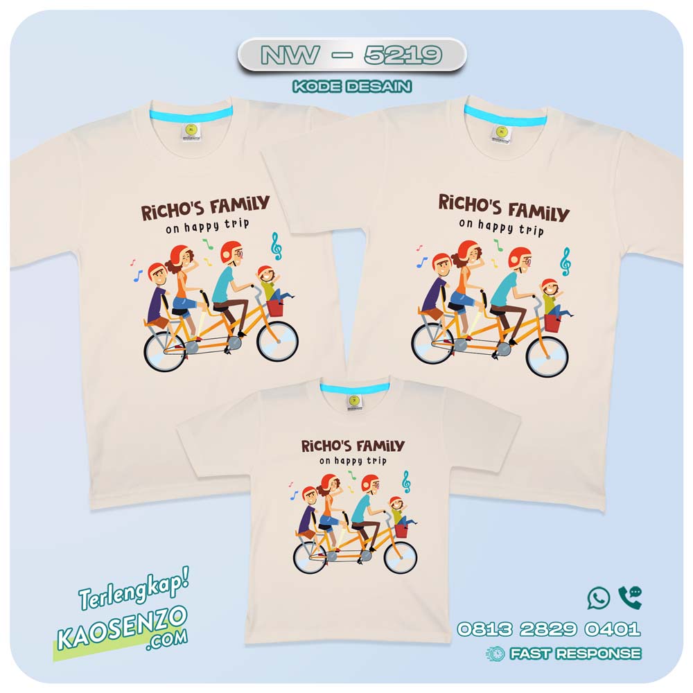 Baju Kaos Couple Keluarga Happy Family | Kaos Ultah Anak | Kaos Family Custom | Kaos Motif Happy Family - NW 5219