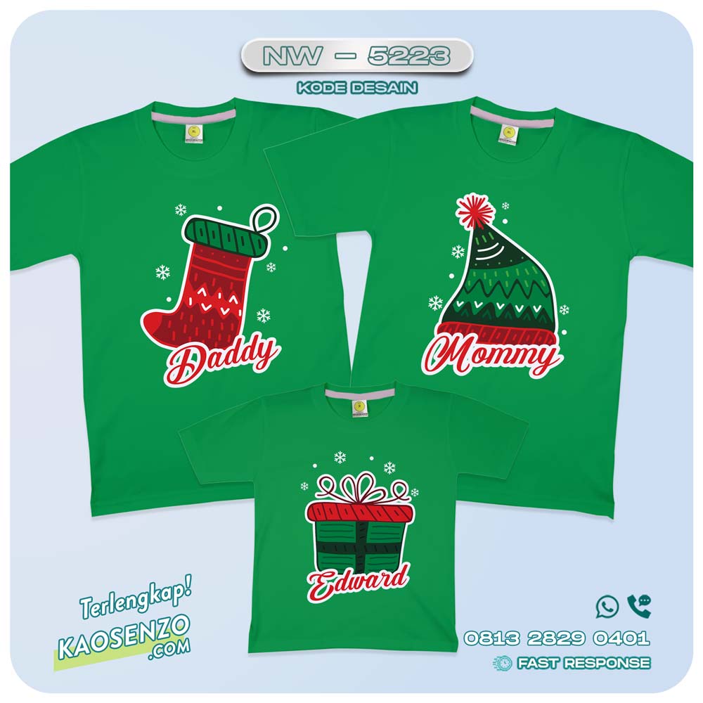 Baju Kaos Couple Keluarga Natal | Kaos Family Custom Christmas | Kaos Natal - NW 5223