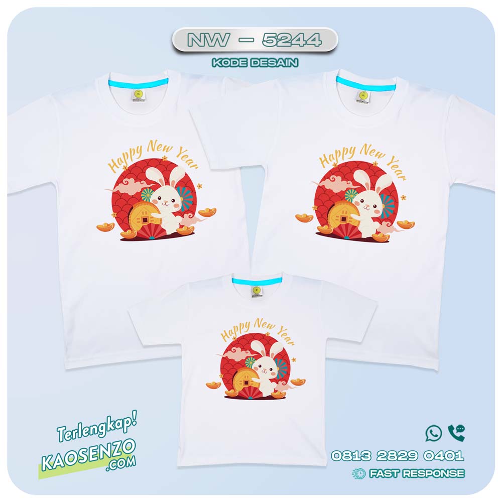 Baju Kaos Couple Keluarga Imlek | Kaos Family Custom Chinese New Year | Kaos Imlek - NW 5244