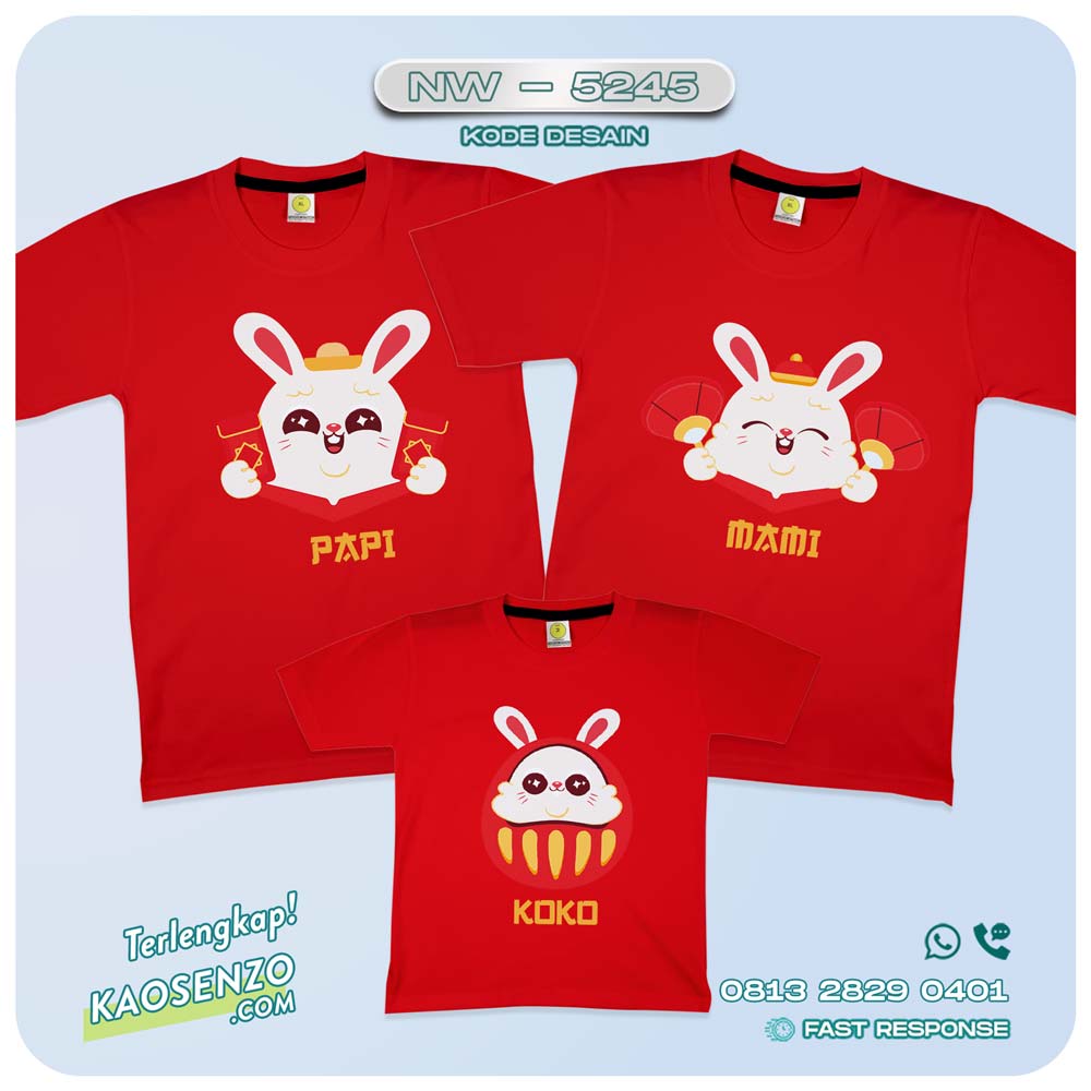 Baju Kaos Couple Keluarga Imlek | Kaos Family Custom Chinese New Year | Kaos Imlek - NW 5245