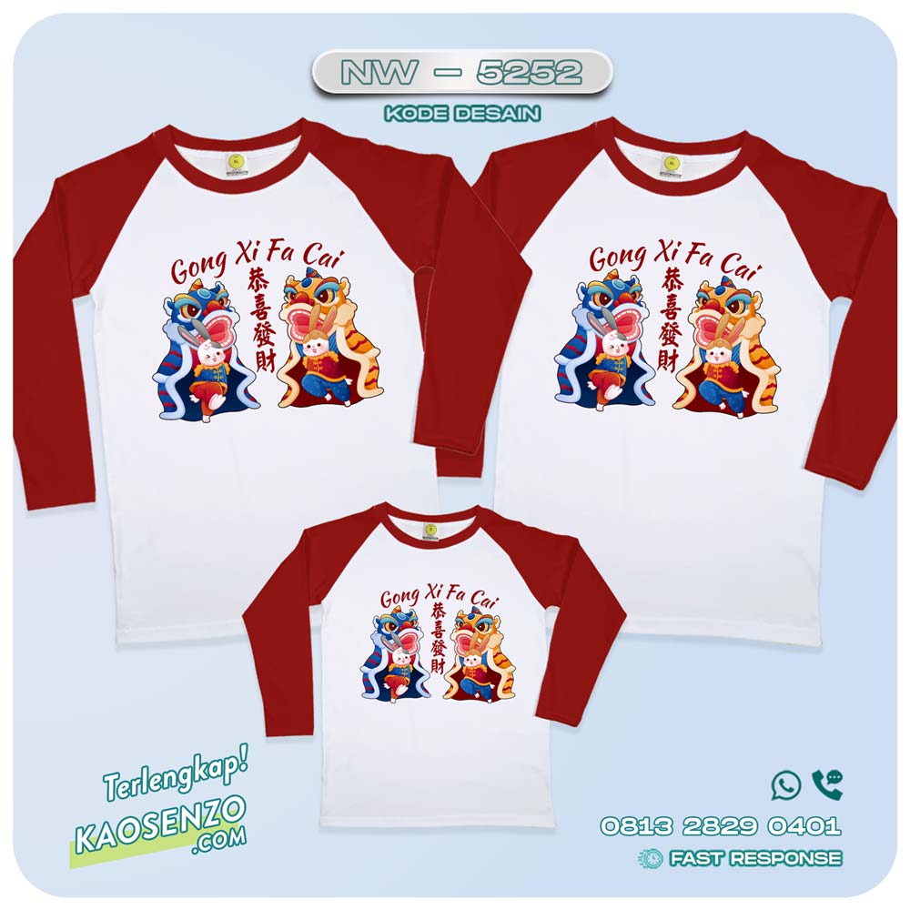 Baju Kaos Couple Keluarga Imlek | Kaos Family Custom Chinese New Year | Kaos Imlek - NW 5252