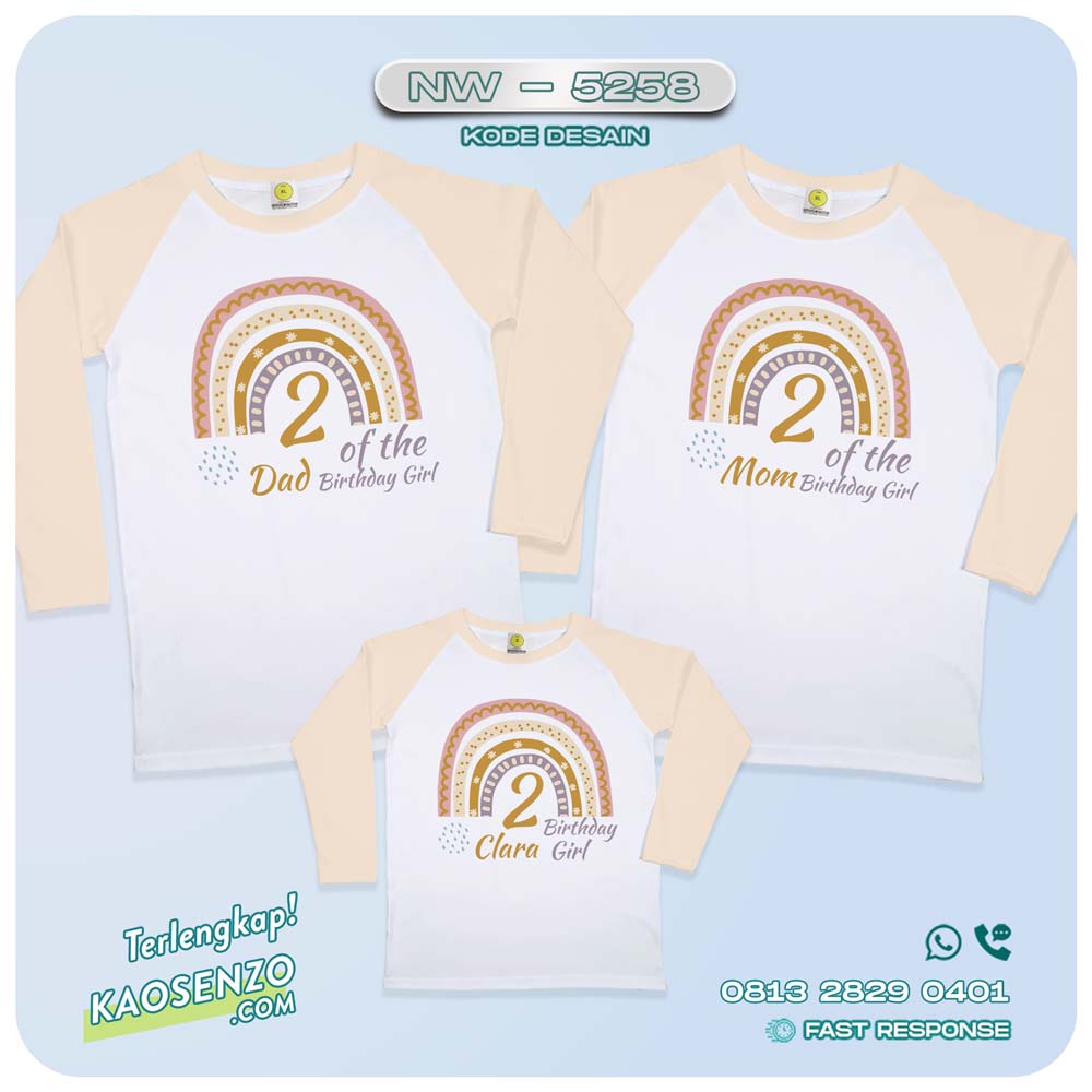 Baju Kaos Couple Keluarga Boho Rainbow| Kaos Ultah Anak Boho Rainbow| Kaos Boho Rainbow - NW 5058