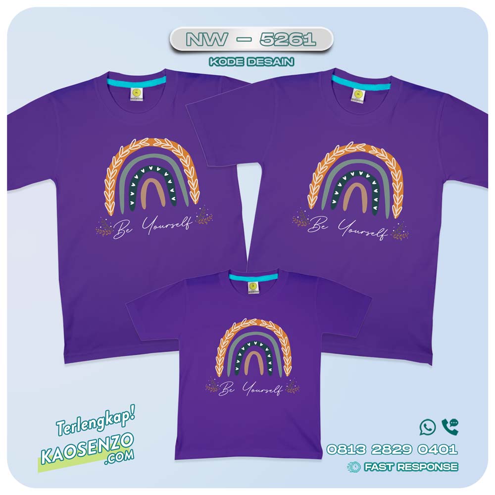 Baju Kaos Couple Keluarga Boho Rainbow | Kaos Family Custom | Kaos Boho Rainbow - NW 5261