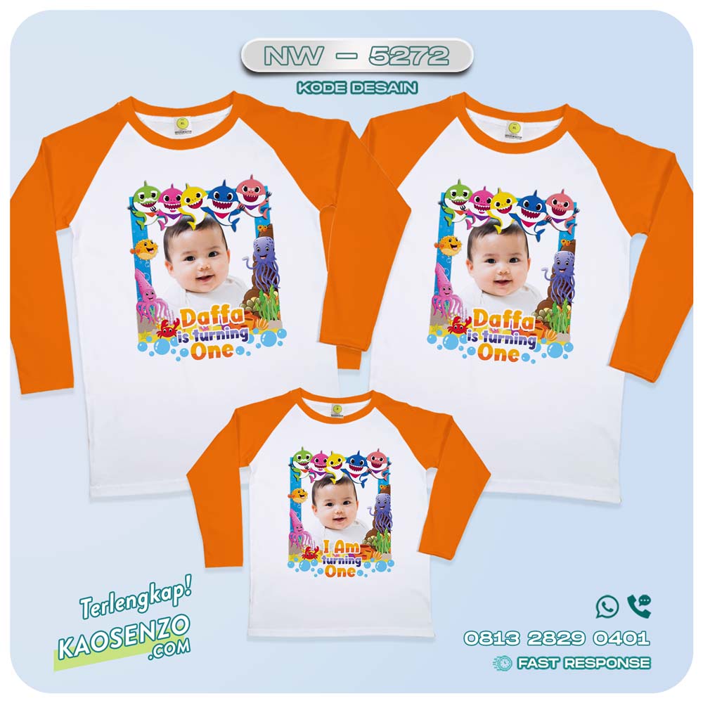 Baju Kaos Couple Keluarga Baby Shark | Kaos Family Custom | Kaos Baby Shark - NW 5272