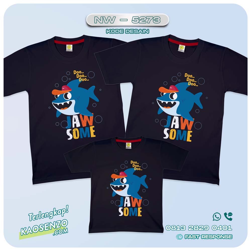 Kaos Couple Keluarga Baby Shark | Kaos Ulang Tahun Anak | Kaos Baby Shark - NW 5273