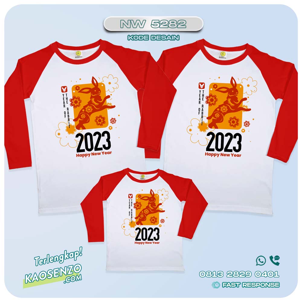 Baju Kaos Couple Keluarga Imlek | Kaos Family Custom Chinese New Year | Kaos Imlek - NW 5282