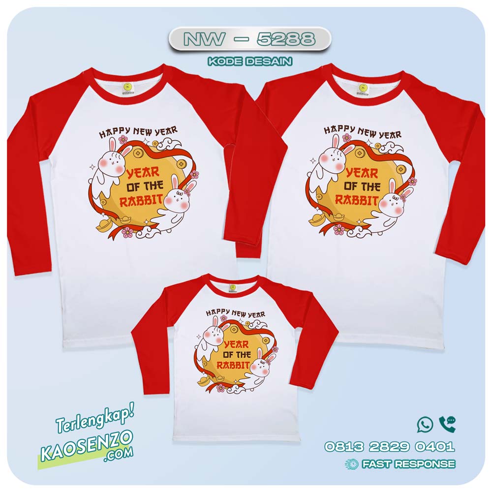 Baju Kaos Couple Keluarga Imlek | Kaos Family Custom Chinese New Year | Kaos Imlek - NW 5288