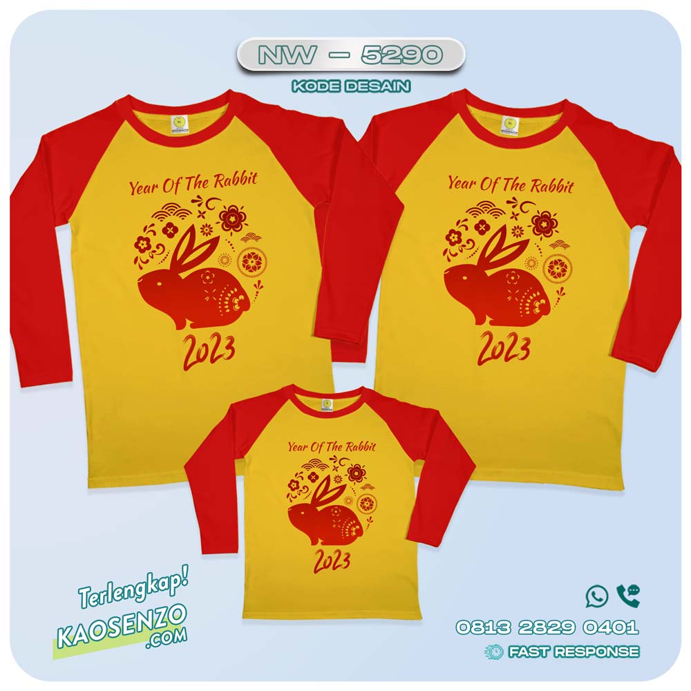 Baju Kaos Couple Keluarga Imlek | Kaos Family Custom Chinese New Year | Kaos Imlek - NW 5290