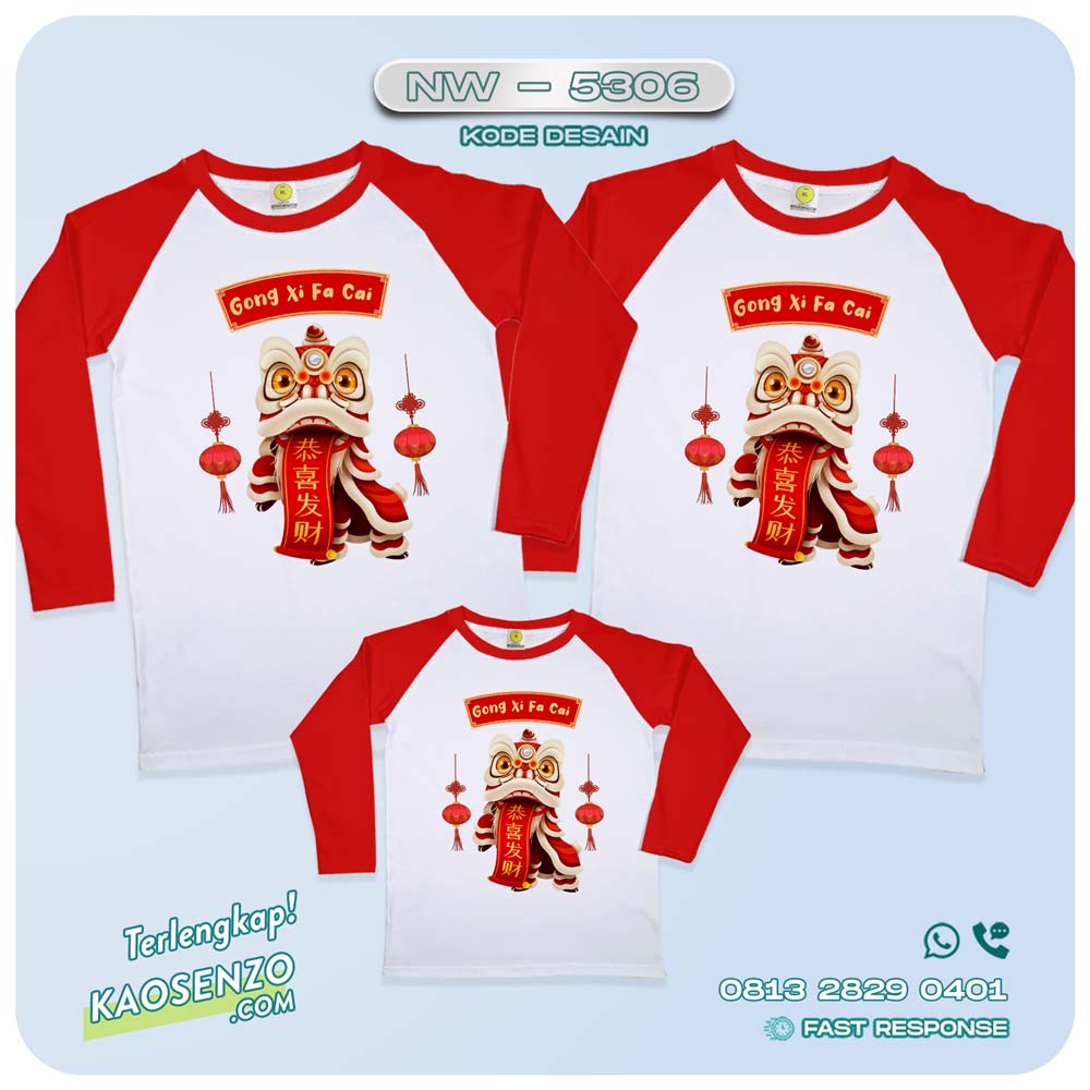 Baju Kaos Couple Keluarga Imlek | Kaos Family Custom Chinese New Year | Kaos Imlek - NW 5306