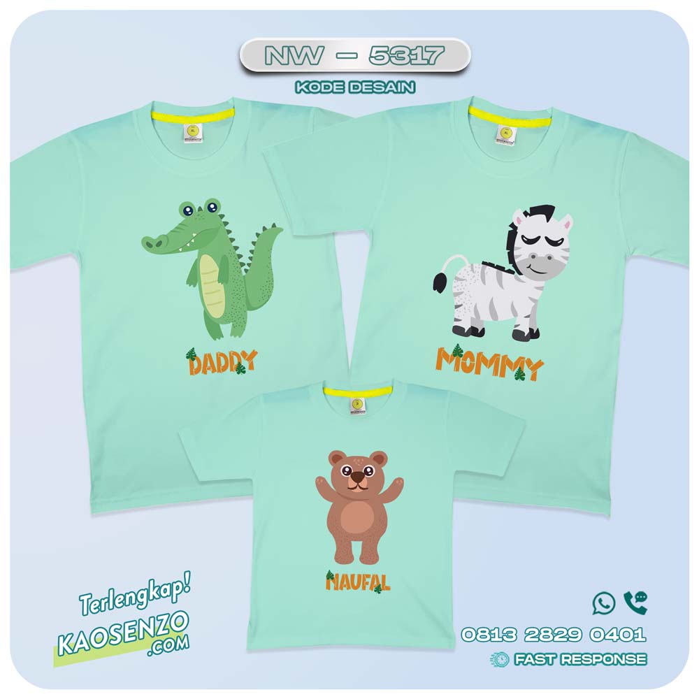 Baju Kaos Couple Keluarga Animal Zoo | Kaos Family Custom Animal | Kaos Animal Zoo & Jungle - NW 5317