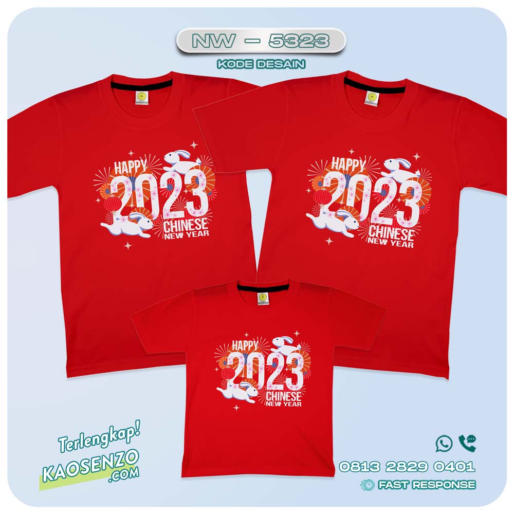 Baju Kaos Couple Keluarga Imlek | Kaos Family Custom Chinese New Year | Kaos Imlek - NW 5323