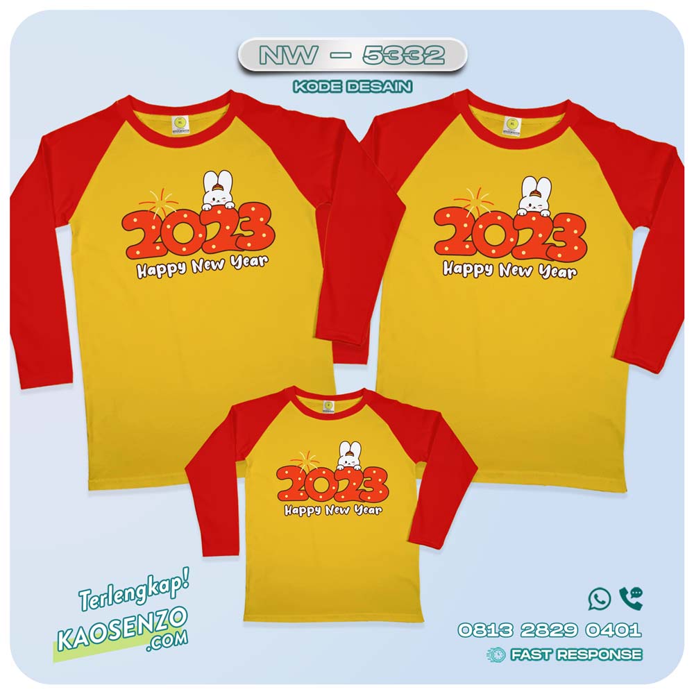 Baju Kaos Couple Keluarga Imlek | Kaos Family Custom Chinese New Year | Kaos Imlek - NW 5332