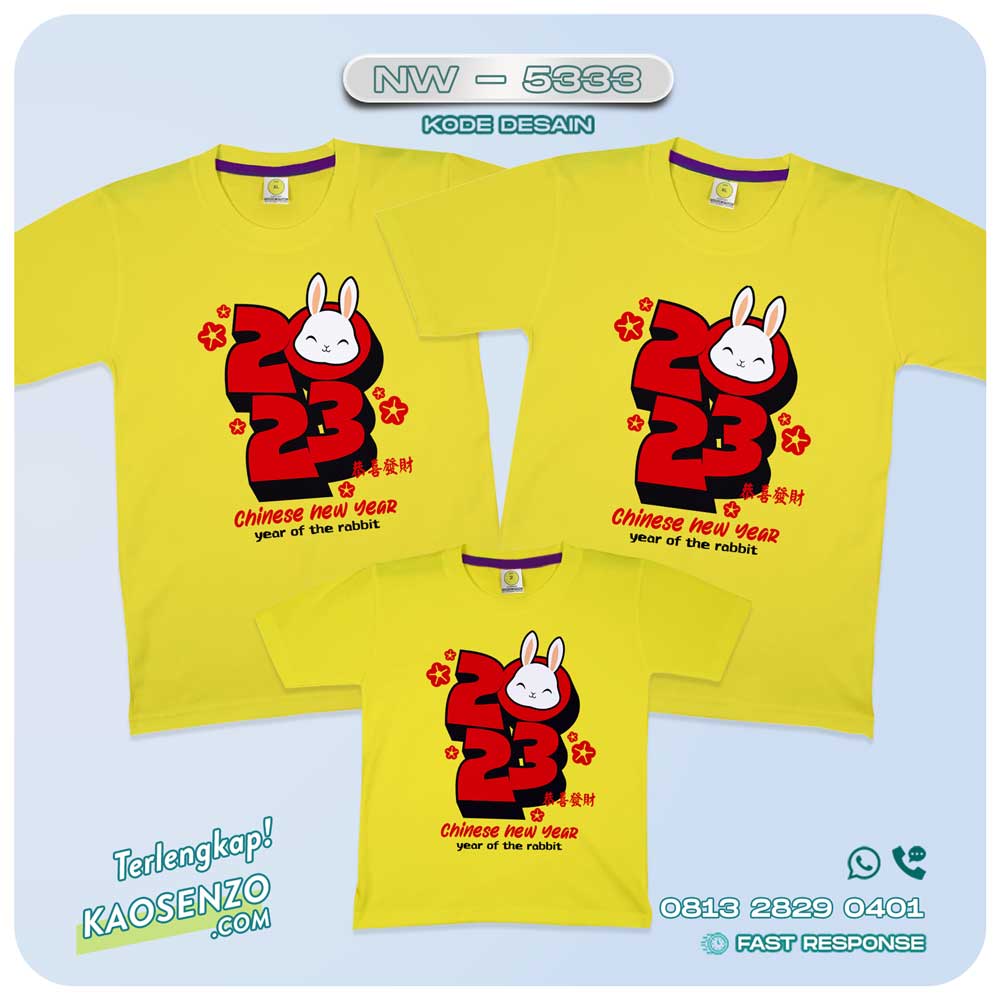 Baju Kaos Couple Keluarga Imlek | Kaos Family Custom Chinese New Year | Kaos Imlek - NW 5333