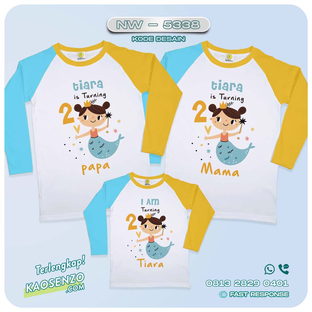 Baju Kaos Couple Keluarga Mermaid | Kaos Ultah Anak Mermaid | Kaos Mermaid - NW 5338