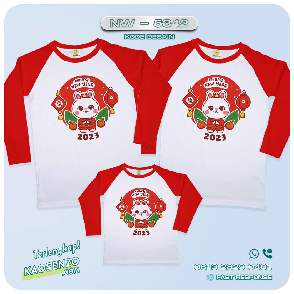 Baju Kaos Couple Keluarga Imlek | Kaos Family Custom Chinese New Year | Kaos Imlek - NW 5342