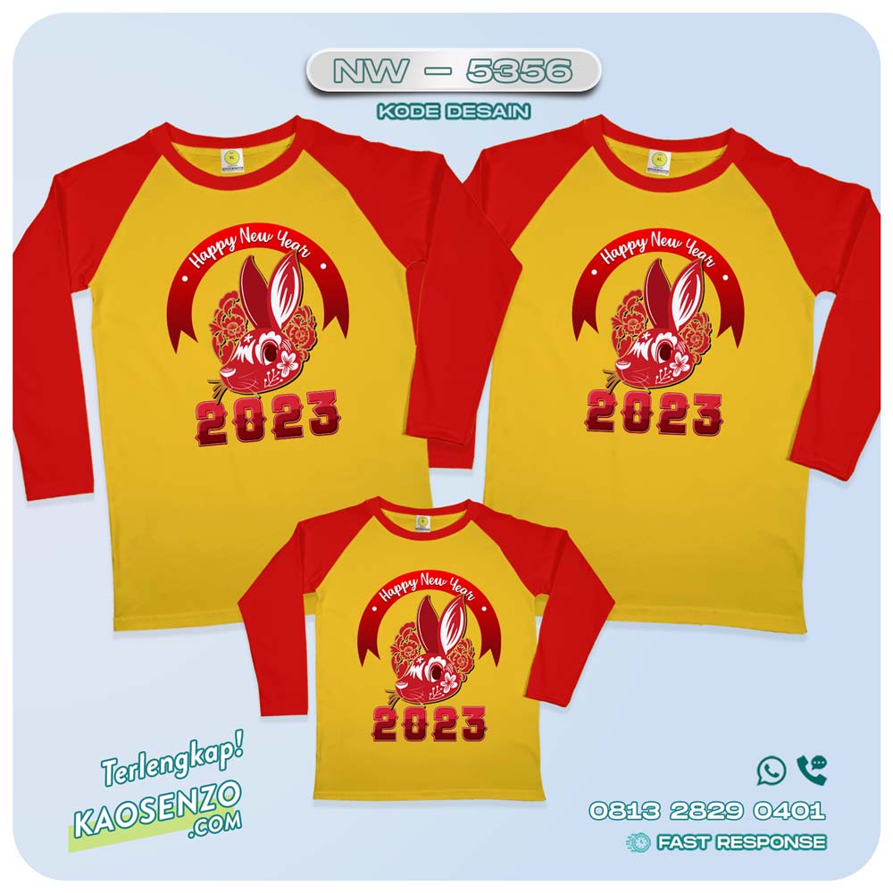 Baju Kaos Couple Keluarga Imlek | Kaos Family Custom Chinese New Year | Kaos Imlek - NW 5346