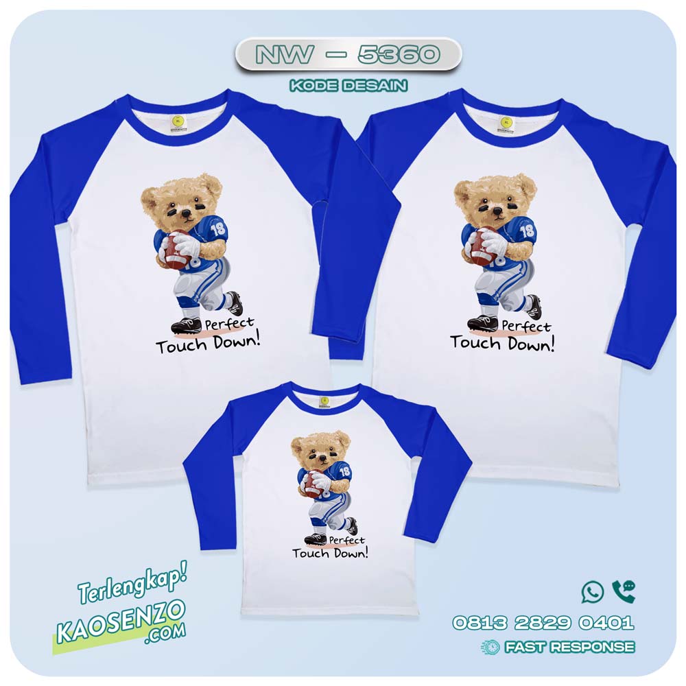 Baju Kaos Couple Keluarga Bear | Kaos Family Custom Bear | Kaos Beruang - NW 5360