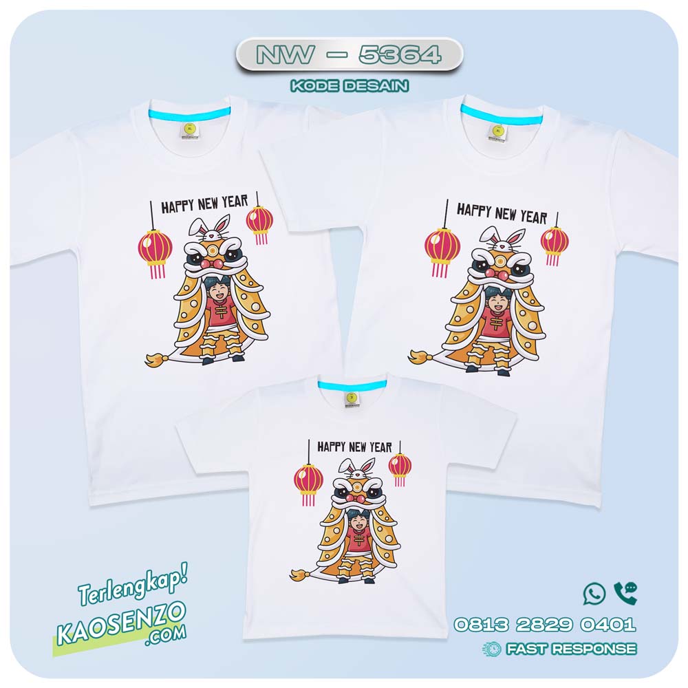 Baju Kaos Couple Keluarga Imlek | Kaos Family Custom Chinese New Year | Kaos Imlek - NW 5364