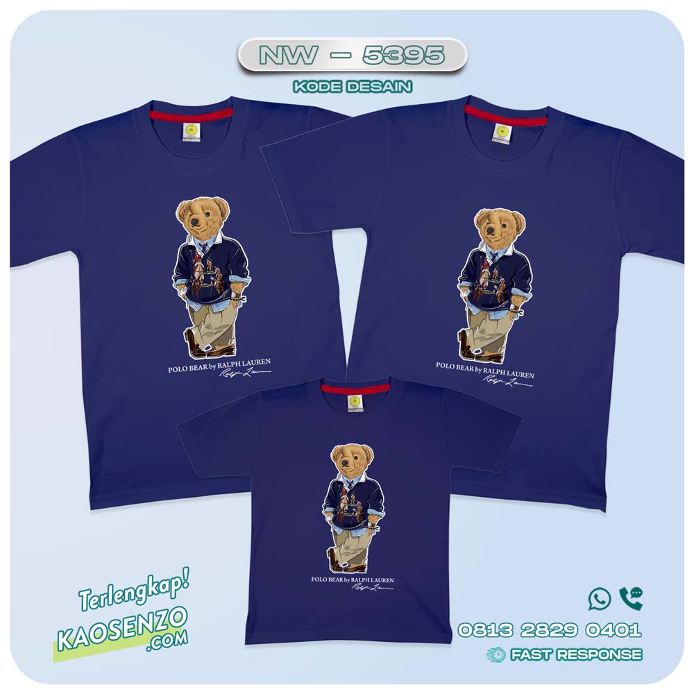 Baju Kaos Couple Keluarga Bear | Kaos Family Custom Bear | Kaos Beruang - NW 5395