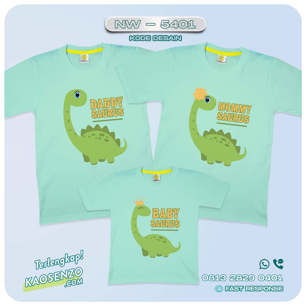 Baju Kaos Couple Keluarga Dinosaurus | Kaos Family Custom | Kaos Dinosaurus - NW 5401