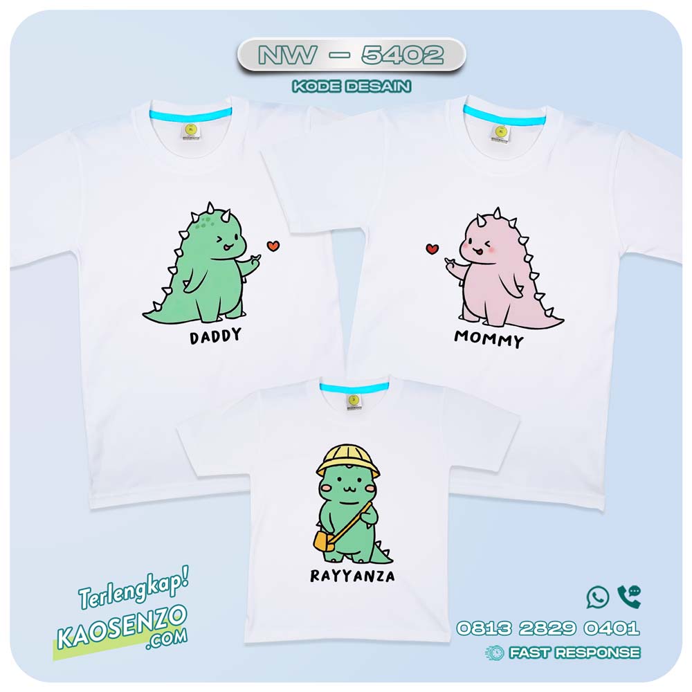 Baju Kaos Couple Keluarga Dinosaurus | Kaos Family Custom | Kaos Dinosaurus - NW 5402