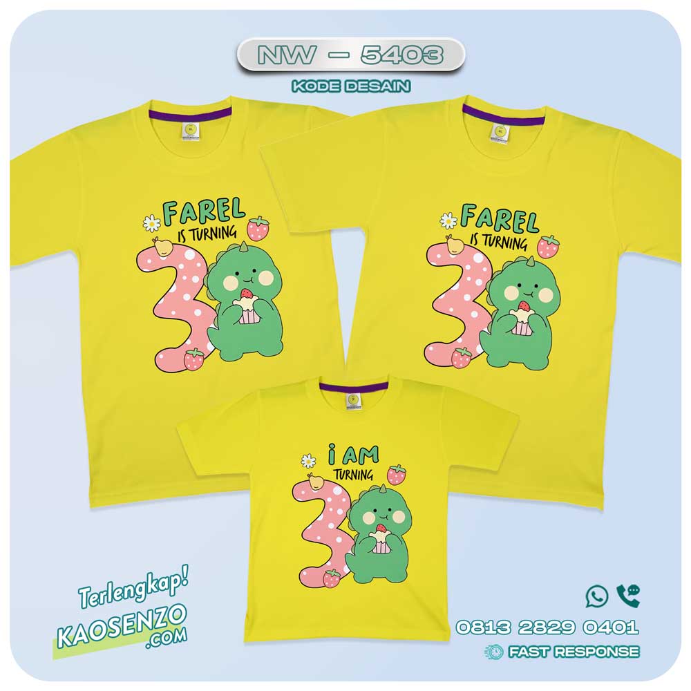 Baju Kaos Couple Keluarga Dinosaurus | Kaos Family Custom | Kaos Dinosaurus - NW 5403