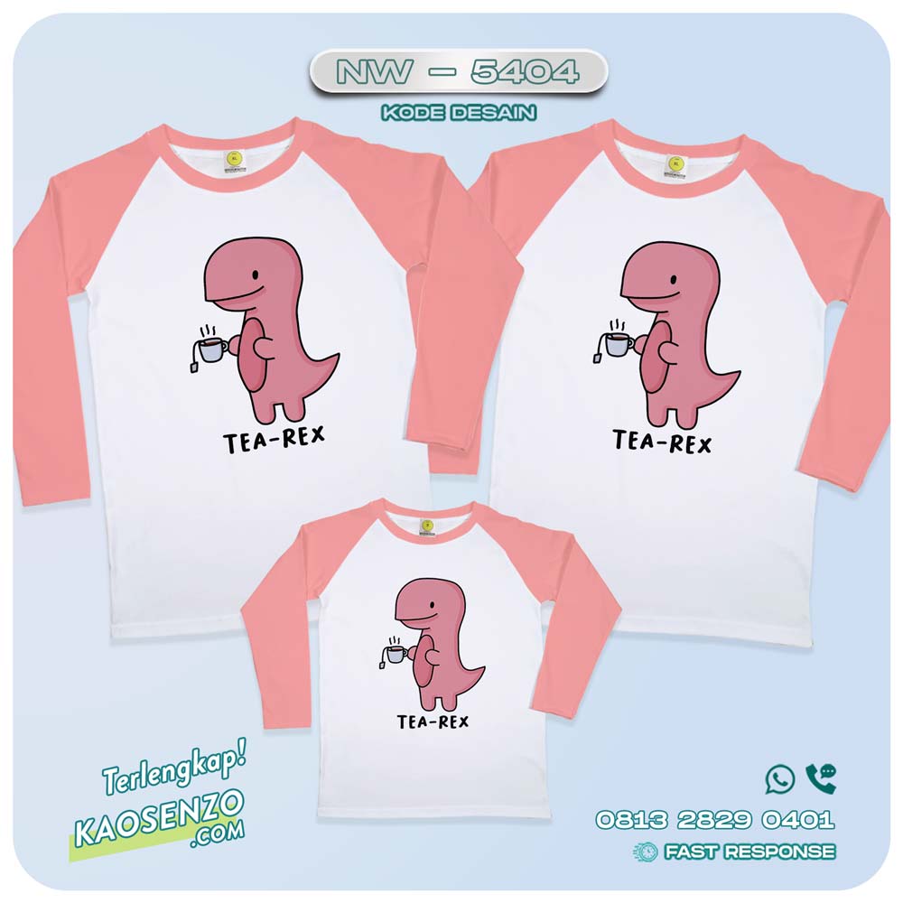 Baju Kaos Couple Keluarga Dinosaurus | Kaos Family Custom | Kaos Dinosaurus NW 5404