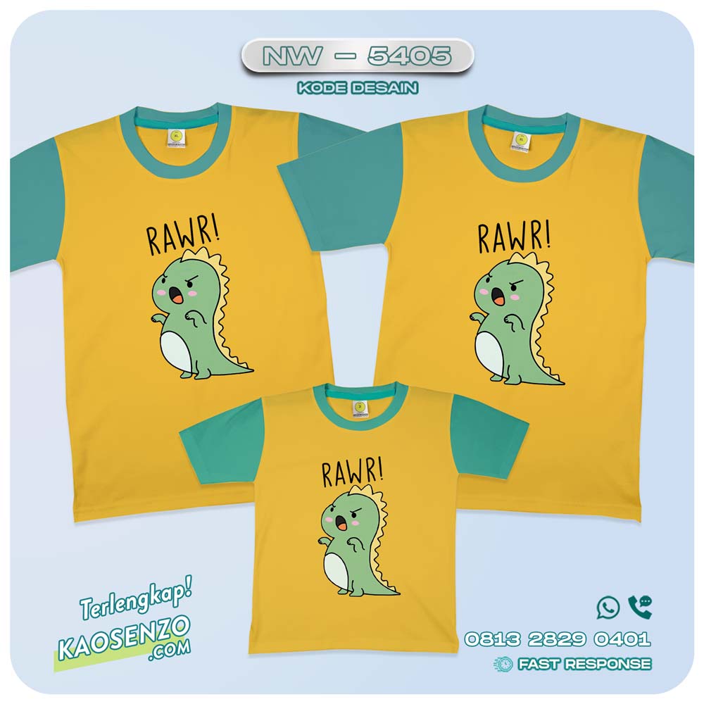 Baju Kaos Couple Keluarga Dinosaurus | Kaos Family Custom | Kaos Dinosaurus NW 5405