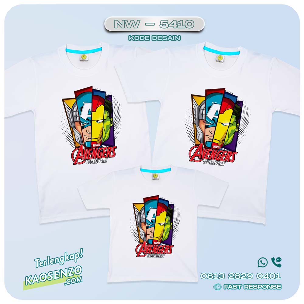 Baju Kaos Couple Keluarga Avengers | Kaos Family Custom | Kaos Avengers - NW 5410