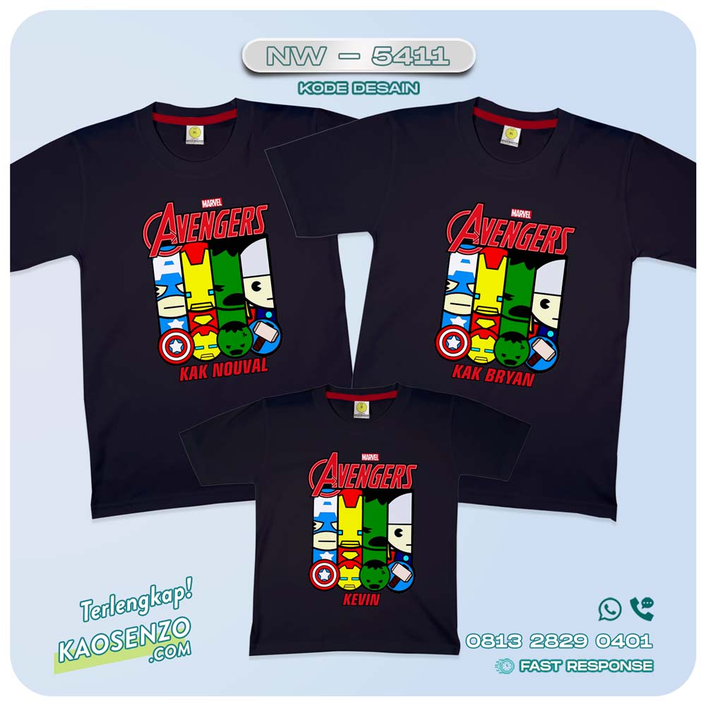 Kaos Couple Keluarga Avengers | Kaos Family Custom| Kaos Avengers - NW 5411