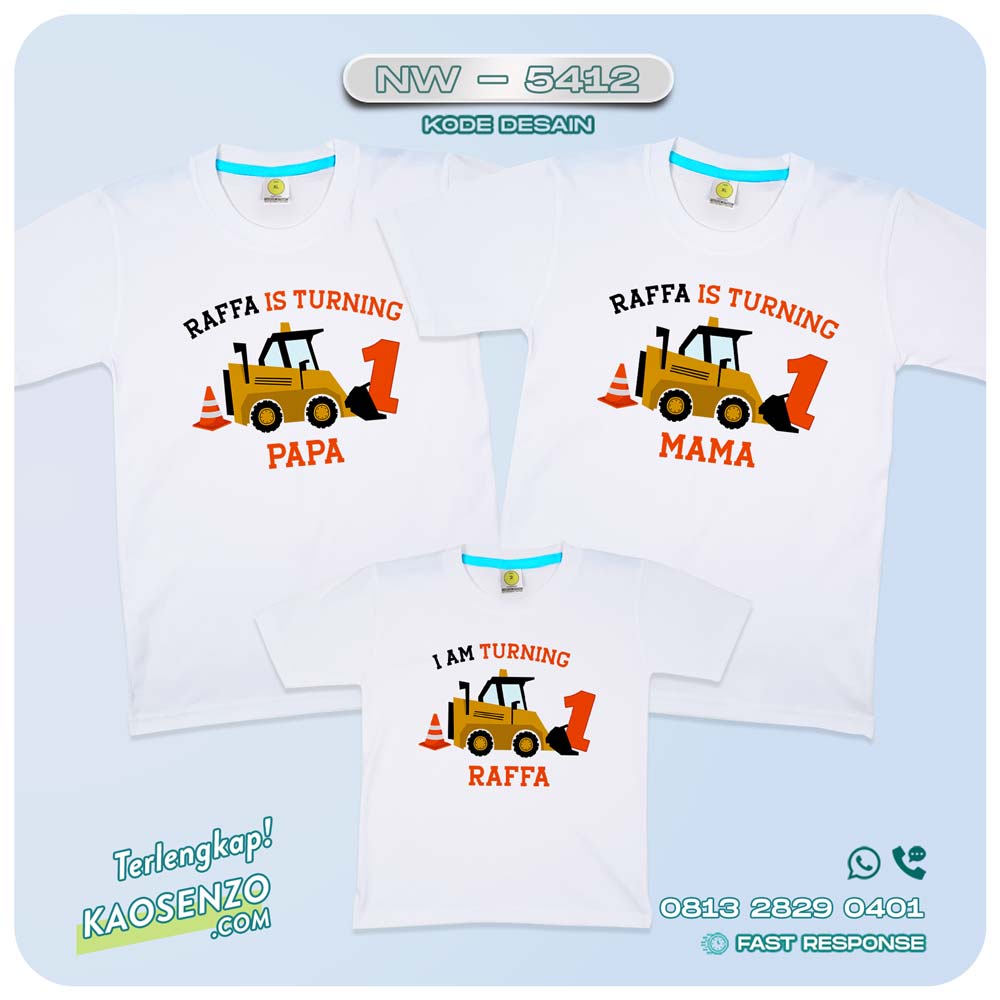 Baju Kaos Couple Keluarga Excavator | Kaos Ultah Anak Excavator | Kaos Excavator - NW 5412