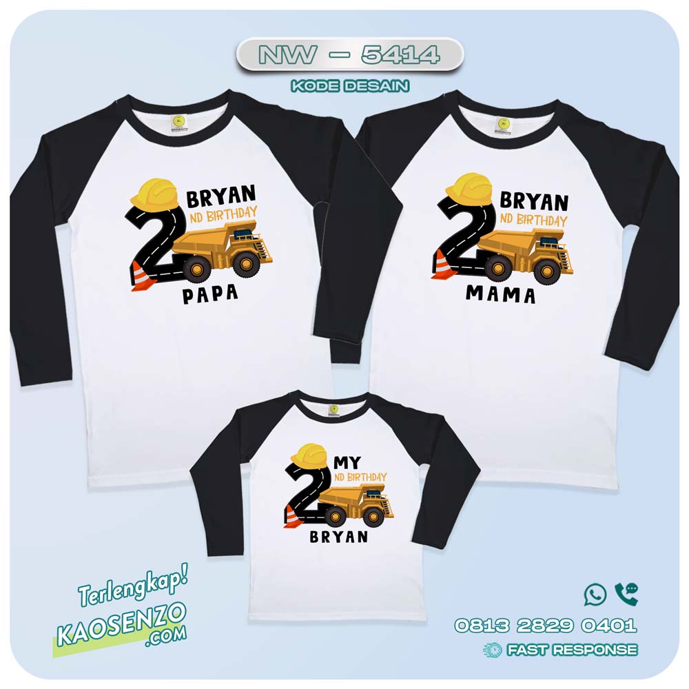 Baju Kaos Couple Keluarga Dump Truck | Kaos Ultah Anak Dump Truck | Kaos Truk NW 5414