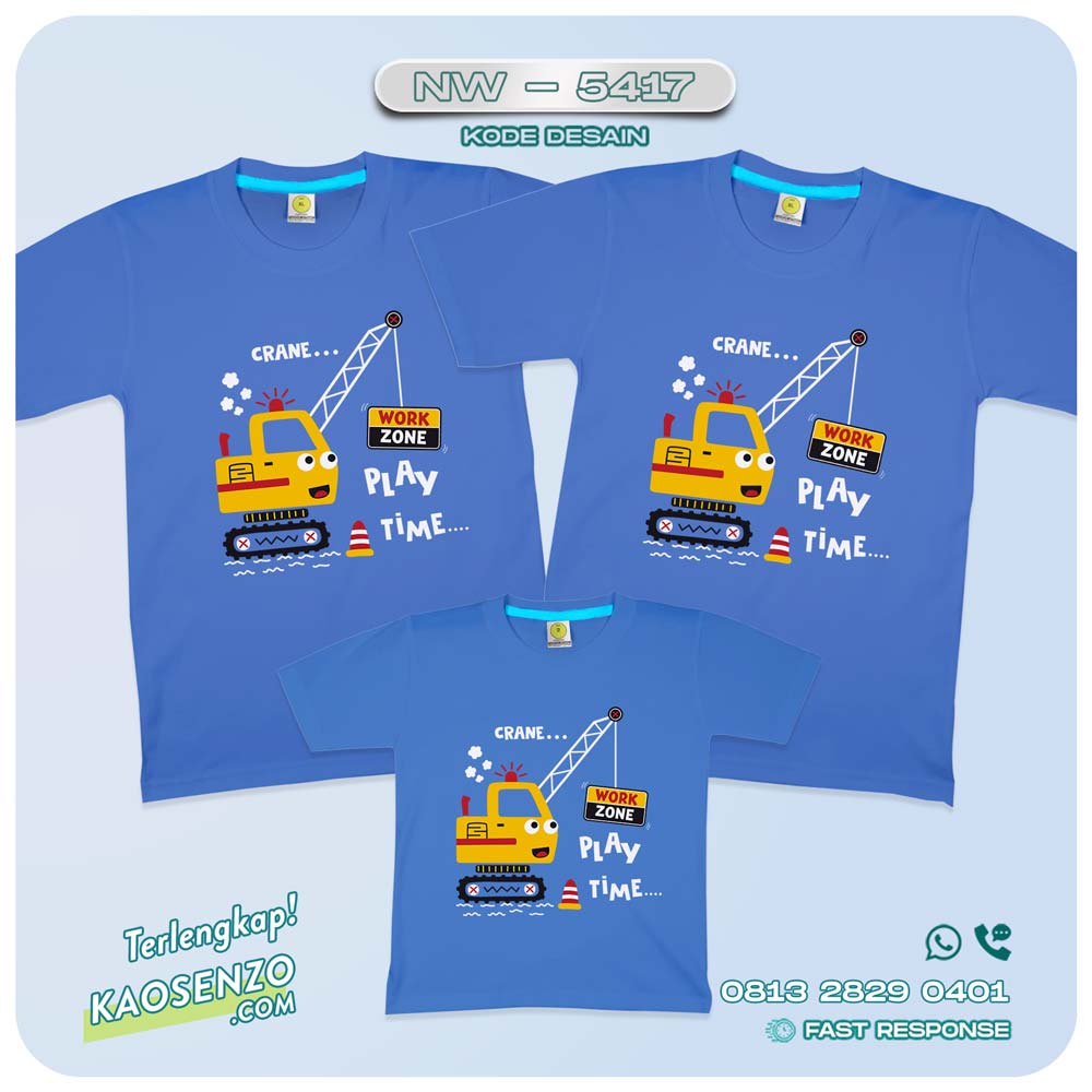 Baju Kaos Couple Keluarga Mobil Crane | Kaos Family Custom Mobil Crane | Kaos Mobil Crane- NW 5417