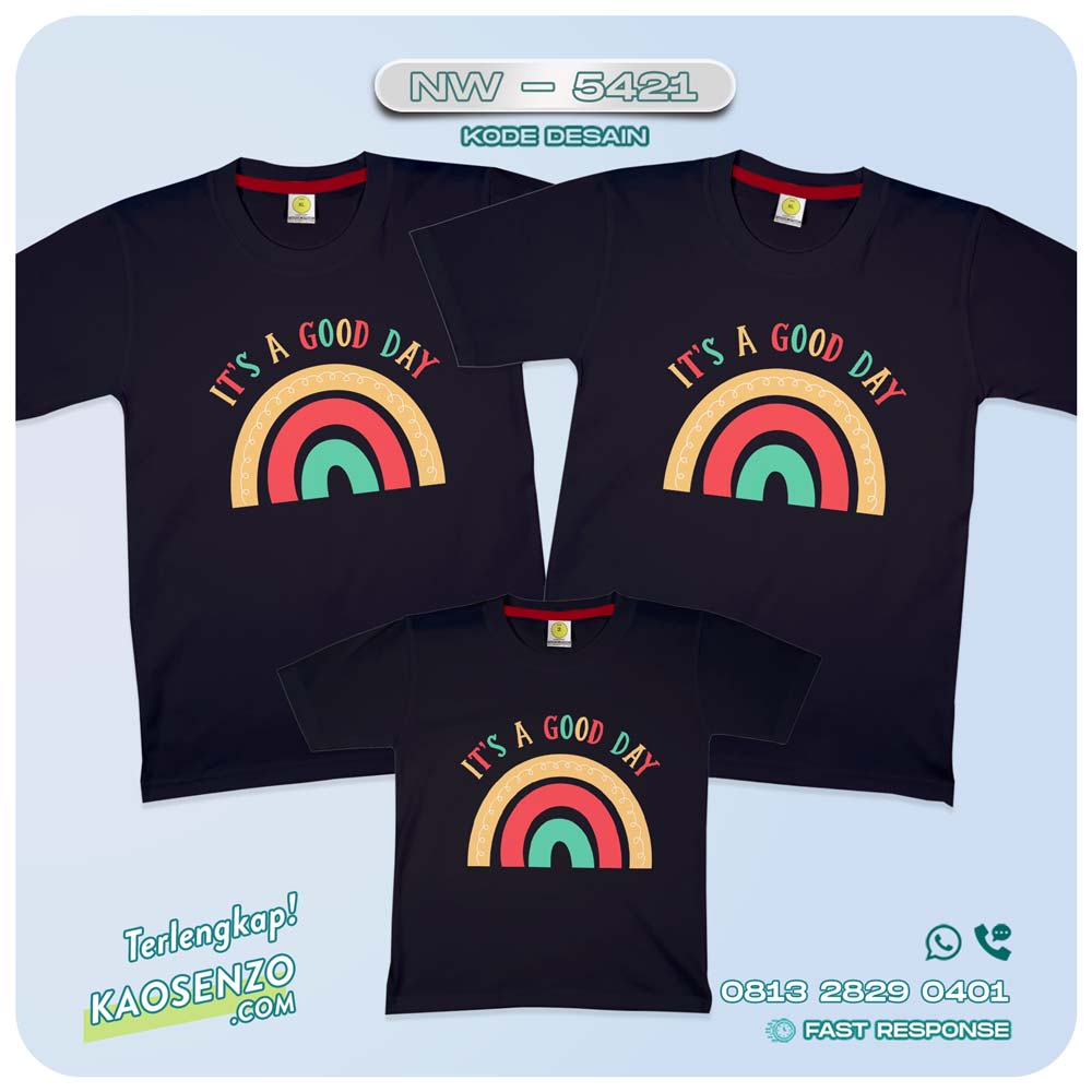 Baju Kaos Couple Keluarga Boho Rainbow | Kaos Family Custom | Kaos Boho Rainbow - NW 5421