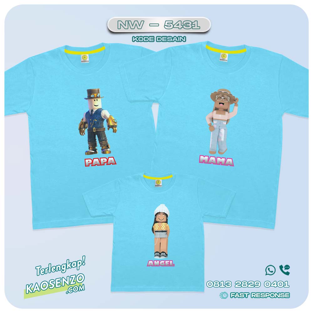 Baju Kaos Couple Keluarga Roblox | Kaos Family Custom | Kaos Roblox - NW 5431